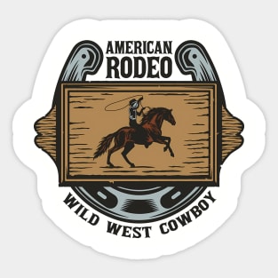 American rodeo wild west cowboy Sticker